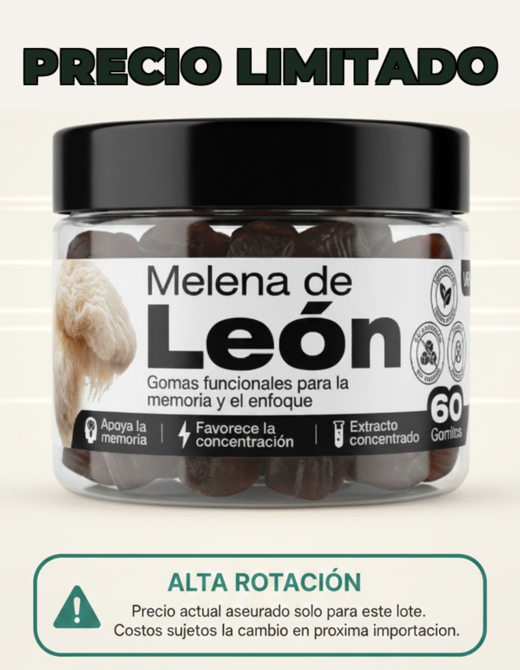 Precio limitado — Alta rotación Gomitas Melena de León