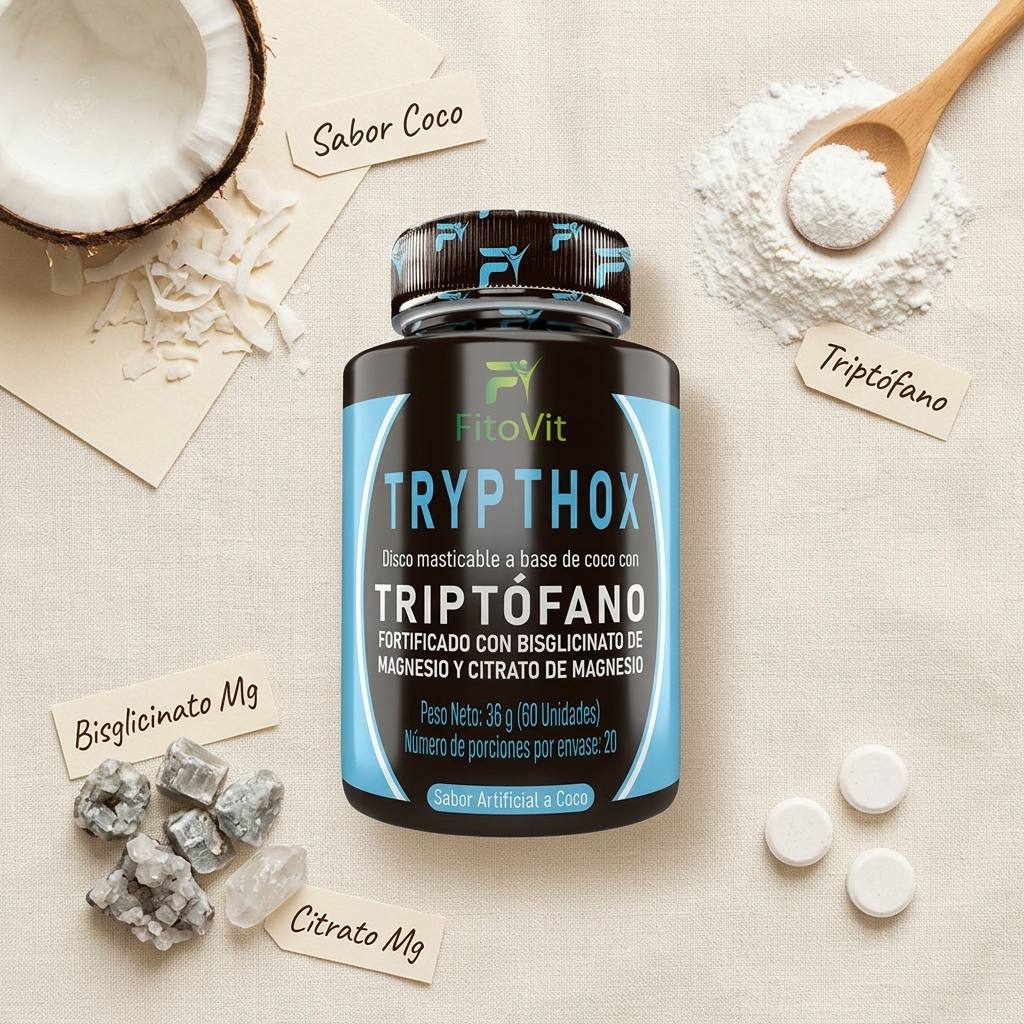 Trypthox — ingredientes: Triptófano, Bisglicinato de Magnesio, Citrato de Magnesio